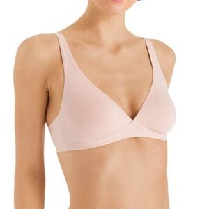 NWT Hanro of Switzerland 34A Cotton Sensations Wire Free Bra 1358 Beige 126976